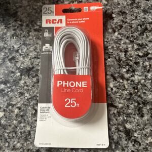 RCA 25 Ft White Phone Line Cord RCA TP243WHR Telephone Cord POTS New in Package